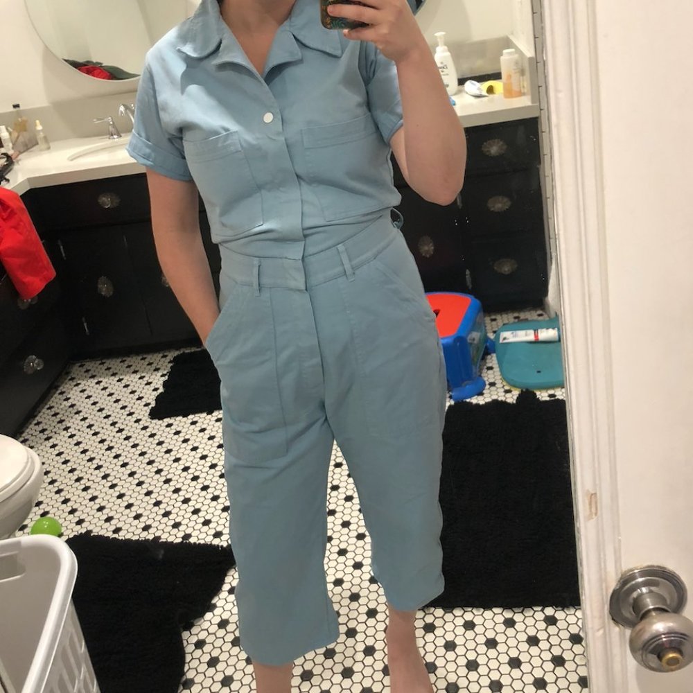Big Bud Press Light Blue Short Sleeve Jumpsuit S - SHORT INSEAM!
